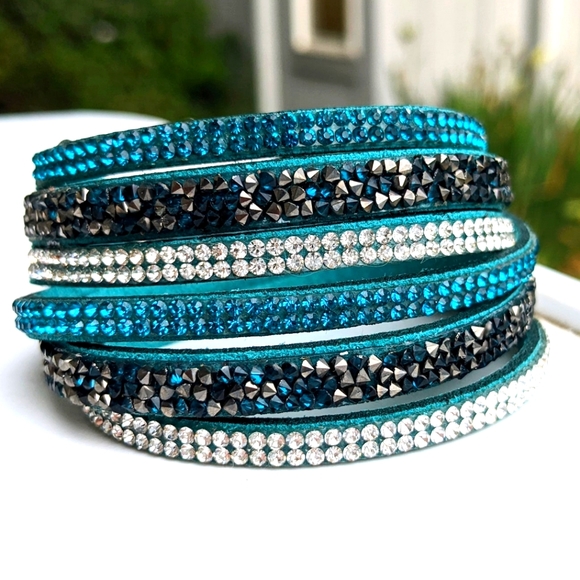 Jewelry - Aqua Crystal Wrap Bracelet